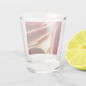 Moderne Abstracte Flow Art- Rood en Goud- Shot Glas (Achterkant)