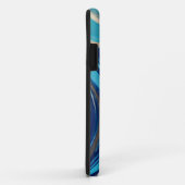 Moderne Abstracte Flow Kunst-Blauw en Goud- Case-Mate iPhone Case (Achterkant/rechts)