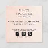 Moderne Abstracte fluitgroep Blush & Navy Social Vierkante Visitekaartje (Achterkant)