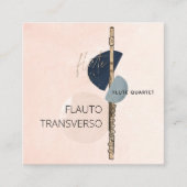 Moderne Abstracte fluitgroep Blush & Navy Social Vierkante Visitekaartje (Voorkant)