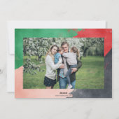 Moderne Abstracte foto Collage Red Green Feestdagenkaart (Achterkant)