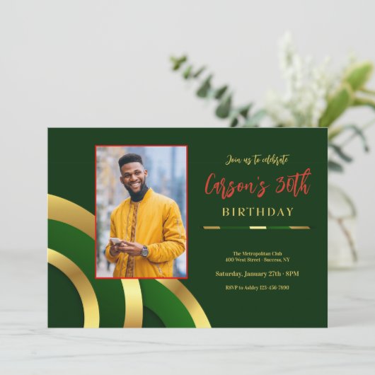 Moderne Abstracte Foto Uitnodiging (Staand voorkant)