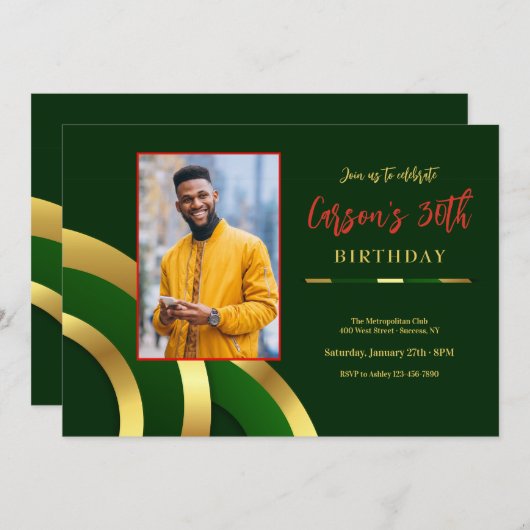 Moderne Abstracte Foto Uitnodiging (Voorkant / Achterkant)