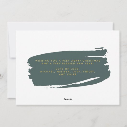 Moderne Abstracte foto van goud en sage Religieuze Feestdagenkaart (Achterkant)