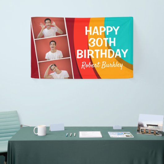 Moderne Abstracte fotocollage | Birthday Banner (Beurs)