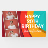 Moderne Abstracte fotocollage | Birthday Banner (Horizontaal)