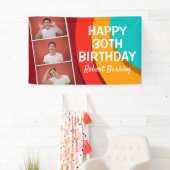 Moderne Abstracte Fotocollage | Verjaardagsbanner Spandoek (Insitu)