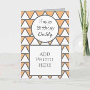 Moderne Abstracte fotokaart Happy Birthday papa Kaart