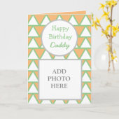 Moderne Abstracte fotokaart Happy Birthday papa Kaart (Gele Bloem)