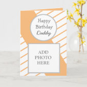 Moderne Abstracte fotokaart Happy Birthday papa Kaart (Gele Bloem)