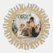 Moderne Abstracte Fototekst Gepersonaliseerde Kers Ornament Kaart (Voorkant)