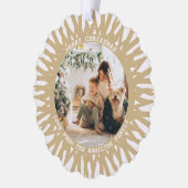 Moderne Abstracte Fototekst Gepersonaliseerde Kers Ornament Kaart (Links)