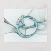 Moderne Abstracte Fractal Blue Turquoise Grey Text Briefkaart (Voorkant)