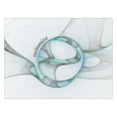 Moderne Abstracte Fractal Blue Turquoise Grey Text Tafelkleed (Voorkant (Horizontaal))