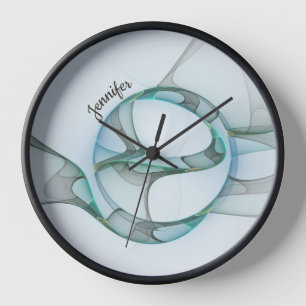 Moderne Abstracte Fractale Blauwe Turquoise Grijze