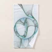 Moderne Abstracte Fractale Kunst Blauw Turkoois Gr Bad Handdoek (Handdoek)