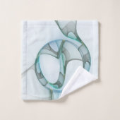 Moderne Abstracte Fractale Kunst Blauw Turkoois Gr Bad Handdoek (Wasdoekje)