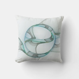 Moderne Abstracte Fractale Kunst Blauw Turkoois Gr Buitenkussen