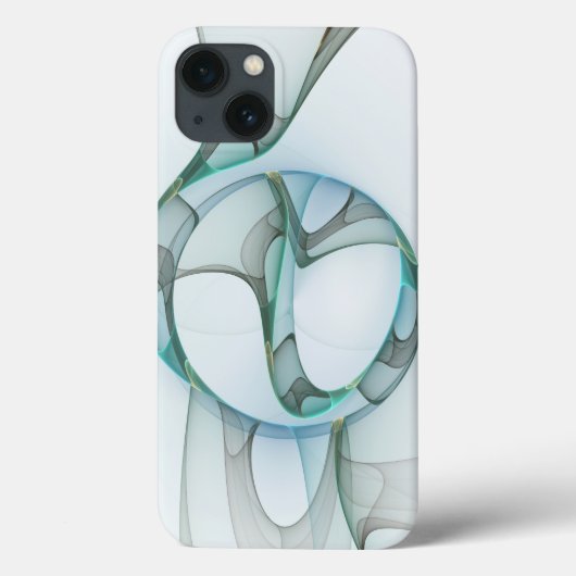 Moderne Abstracte Fractale Kunst Blauw Turkoois Gr Case-Mate iPhone Case (Achterkant)