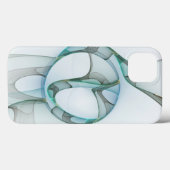 Moderne Abstracte Fractale Kunst Blauw Turkoois Gr Case-Mate iPhone Case (Achterkant (horizontaal))