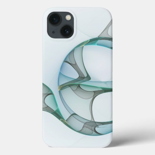 Moderne Abstracte Fractale Kunst Blauw Turkoois Gr Case-Mate iPhone Case (Achterkant)
