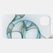 Moderne Abstracte Fractale Kunst Blauw Turkoois Gr Case-Mate iPhone Case (Achterkant (horizontaal))