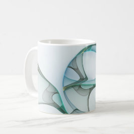 Moderne Abstracte Fractale Kunst Blauw Turkoois Gr Koffiemok