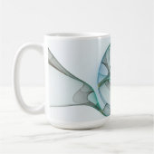 Moderne Abstracte Fractale Kunst Blauw Turkoois Gr Koffiemok (Links)