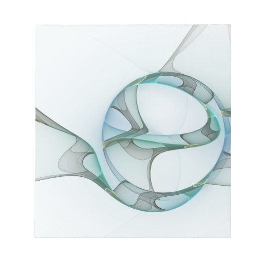 Moderne Abstracte Fractale Kunst Blauw Turkoois Gr Notitieblok (Voorkant)