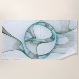 Moderne Abstracte Fractale Kunst Blauw Turkoois Gr Strandlaken