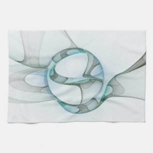 Moderne Abstracte Fractale Kunst Blauw Turkoois Gr Theedoek
