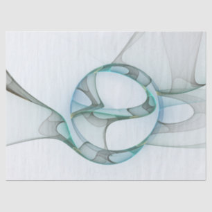 Moderne Abstracte Fractale Kunst Blauw Turkoois Gr Tissuepapier