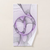 Moderne Abstracte Fractale Kunst Lavendelgrijs Bad Handdoek (Handdoek)