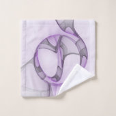 Moderne Abstracte Fractale Kunst Lavendelgrijs Bad Handdoek (Wasdoekje)