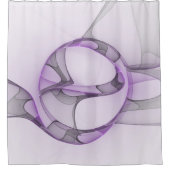 Moderne abstracte fractale kunst lavendelgrijs douchegordijn (Voorkant)