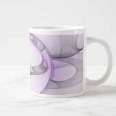 Moderne Abstracte Fractale Kunst Lavendelgrijs Grote Koffiekop (Rechts)
