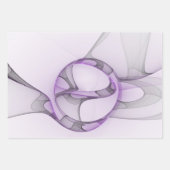 Moderne Abstracte Fractale Kunst Lavendelgrijs Inpakpapier Vel (Voorkant)
