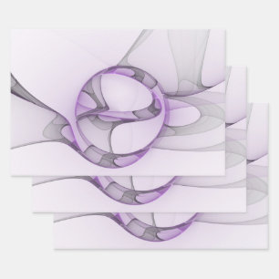 Moderne Abstracte Fractale Kunst Lavendelgrijs Inpakpapier Vel