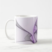 Moderne Abstracte Fractale Kunst Lavendelgrijs Koffiemok (Links)