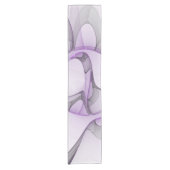 Moderne Abstracte Fractale Kunst Lavendelgrijs Korte Tafelloper (Voorkant)