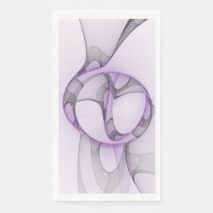 Moderne Abstracte Fractale Kunst Lavendelgrijs Servet