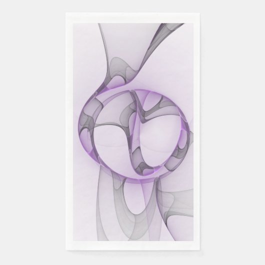 Moderne Abstracte Fractale Kunst Lavendelgrijs Servet (Voorkant)