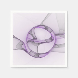 Moderne Abstracte Fractale Kunst Lavendelgrijs Servet
