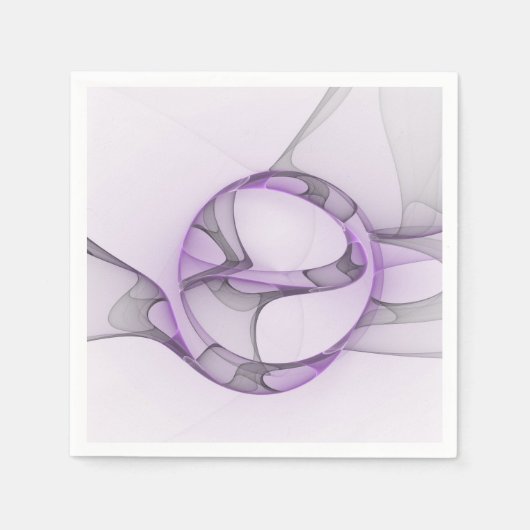 Moderne Abstracte Fractale Kunst Lavendelgrijs Servet (Voorkant)