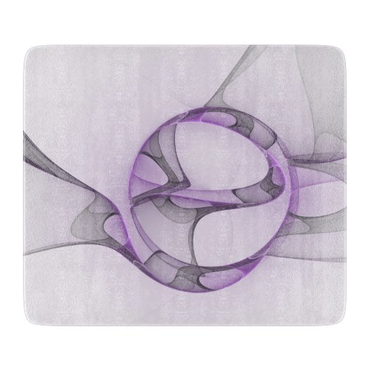 Moderne Abstracte Fractale Kunst Lavendelgrijs Snijplank (Voorkant)