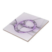 Moderne Abstracte Fractale Kunst Lavendelgrijs Tegeltje (Zijkant)
