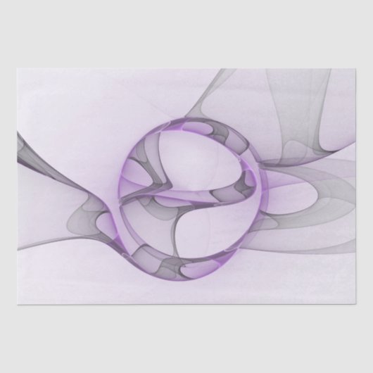 Moderne Abstracte Fractale Kunst Lavendelgrijs Tissuepapier (Voorkant)