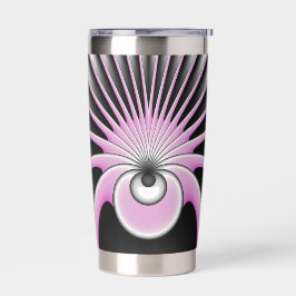 Moderne Abstracte fractale Kunst roze grijze zwart Geïsoleerde Drinkbeker