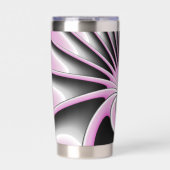 Moderne Abstracte fractale Kunst roze grijze zwart Geïsoleerde Drinkbeker (Voorkant)