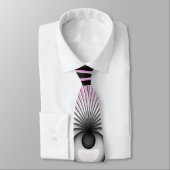 Moderne Abstracte fractale Kunst roze grijze zwart Stropdas (Gebonden)